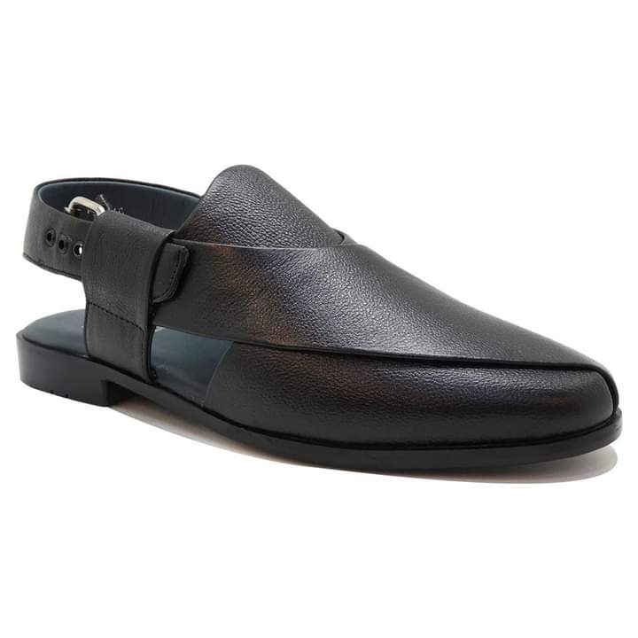 Black PESHAWARI Leather Chapal