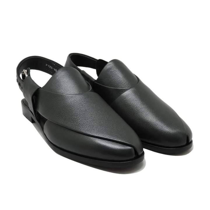 Black PESHAWARI Leather Chapal