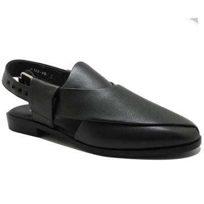 Black PESHAWARI Leather Chapal