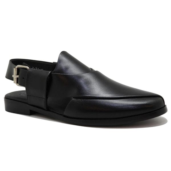 Black PESHAWARI Leather Chapal